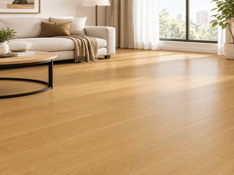 damaged vinyl floor edge lifting near a sunny window